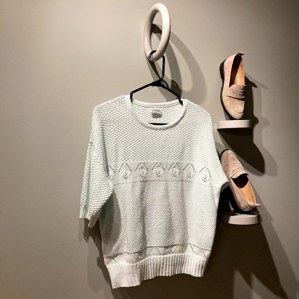 vintage CUDDLE KNIT — Cotton Pointelle Sweater